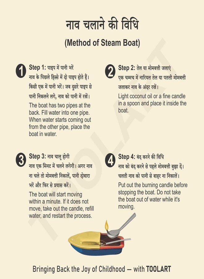 TOOLART® 3 Pcs Steam Powered Toy Boat Set | Pop Pop Mini Metal Candle Boat for Kids | Retro Science Toy | Color May Vary (rg_steam_Boat_3S) - Image 4
